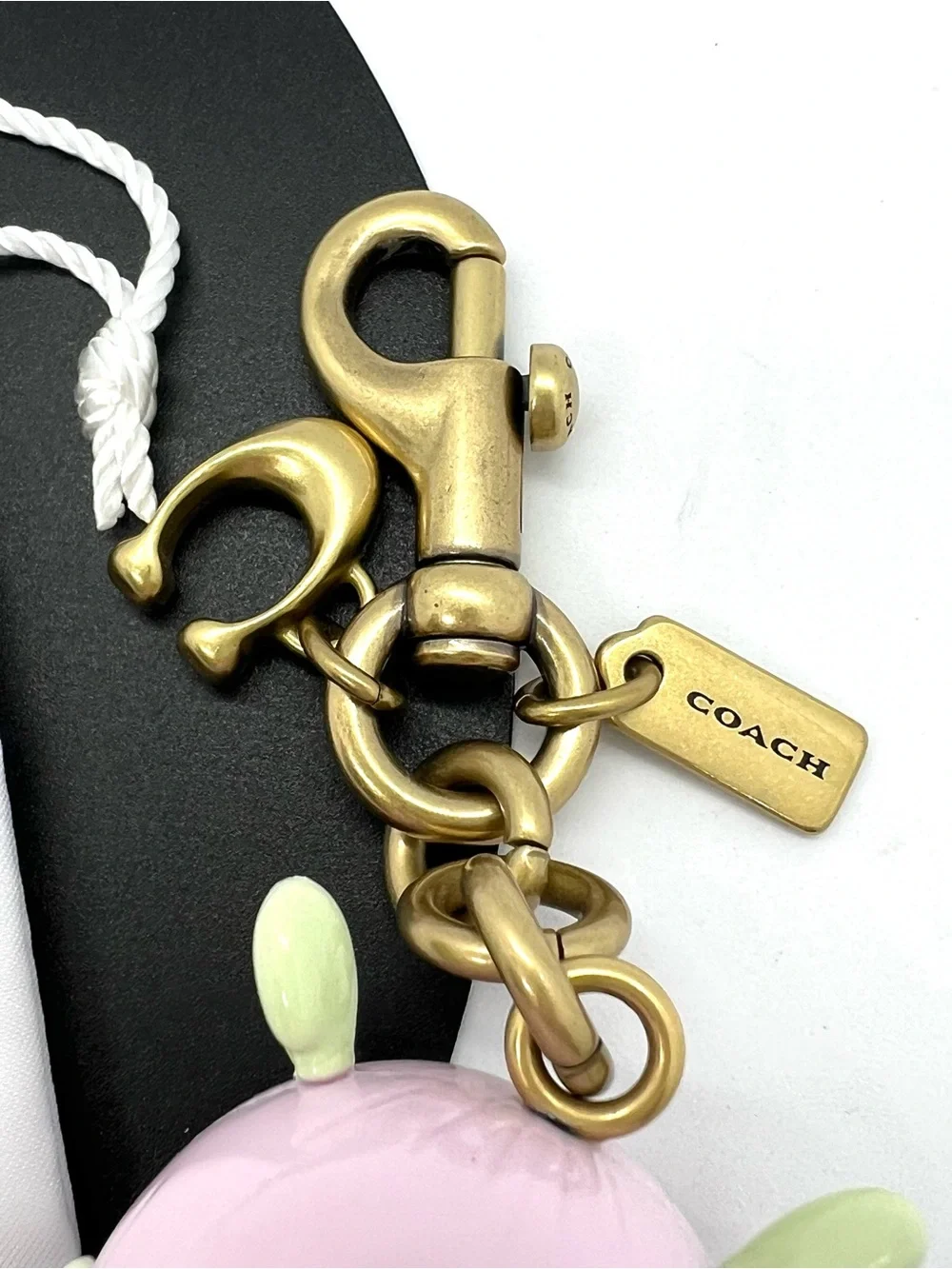 Coach RARE x Brain Dead Xerx Alien Vinyl Bag Charm Keychain CER44 Brass NWOT